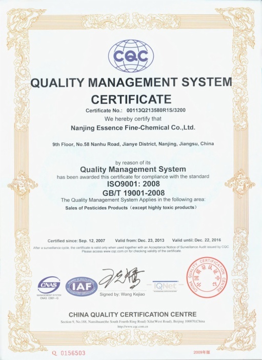 ISO14001-Certificate-Essence-Group-Aijin-Agrochemical-Manufactury-of-Pesticide-Formulation